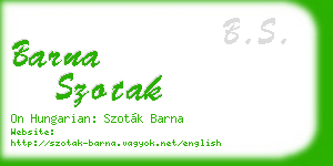 barna szotak business card